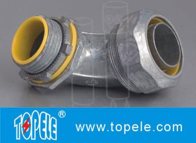 China Blue / Yellow Zinc Die Cast Flexible Liquid Tight Conduit Fittings 90 Degree for sale