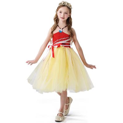 China Spaghetti Tie Up Princess Moana Tutu Dress Girls Birthday Party Dress Kids Halloween Cosplay Moana Costume for sale