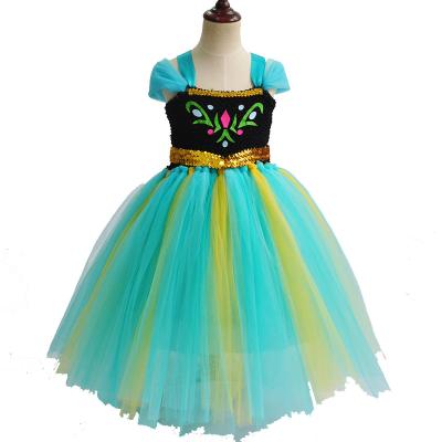 China Off-Shoulder Girls Dress Up Princess Children's Clothing Tutu Kids Dress Elsa Dresses Anna Cartoon Cosplay Cosplay Snow Queen Baby Costume for sale