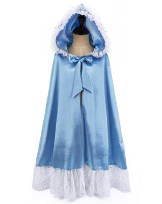 China Cinderella Belle Aurora Rapunzel Kids Floor Length Corduroy Hooded Cape Fairy Princess Long Cloak Fancy Velvet Girls Winter Floor Length for sale