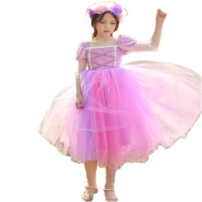 China Long Girls Love Dress Princess Rapunzel Costume Cosplay Dress Up Dress Long Sleeve Girl Dress for sale