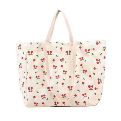 China Lady Summer Cute Cherry Pattern Vintage Handbag Wholesale Luxury Large Capacity Shopping Shoulder Bag Korean Fashion for sale