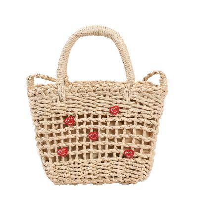 China 2022 new fashion women's fashion summer straw bag fresh hollow beach leisure handbag large capacity simple diagonal shoulder bag for sale