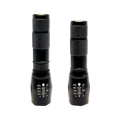 China Concise Military Grade Size 18650 Battery Power Handheld Waterproof Portable Zoom Mini AA Style Led Flashlight for sale