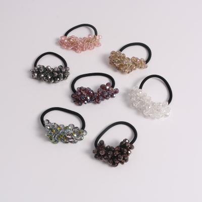 China 2022 New Temperament Hair Rope Hair Accessories Girl's Head Wholesale Semicircle Korean Simple Crystal Rope Crystal Hair Rope for sale