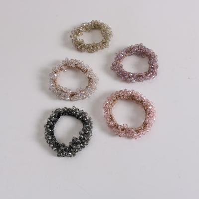 China Hair accessories 2022 new Korean high-end Korean cute hair rope simple Mori girl hair accessories and 6cm soft wholesale crystal hair rope for sale