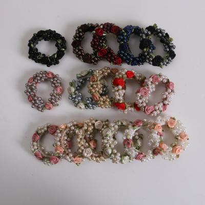 China New 2022 Ball Hair Rope Flower Hair Rope Girl Cute Soft Pearl Hair Rope Wholesale Korean Single Head Female Head Hair Accessories for sale