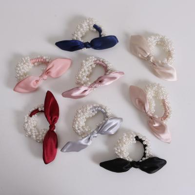 China 2022 new style hair rope bow hair bow hair rope fashion single pearl Korean head rope simple head accessories Korean for sale