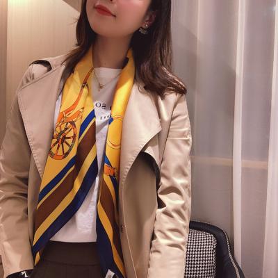 China Emulation Classic Silk Female Square Scarf All-match Fashion Scarf Soft Smooth Feeling Decorative Shawl Scarf for sale