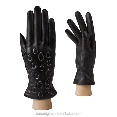 China New Design Durable Ladies Fashion Warm Windproof Winter Gloves& Genuine Leather Mittens From China for sale