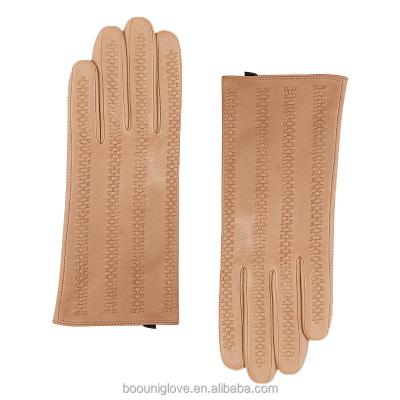 China Pimp Touchscreen Weaving Luxury and Artist Genuine Sheepskin Hand Knitting Women Warm Driving Leather Winter Gloves Fashion Touchscreen for sale