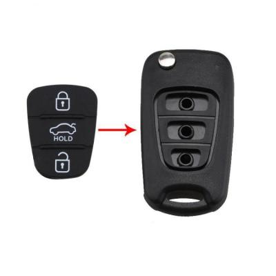 China 3 Button Rubber Car Remote Key FOB Case Button Rubber Cover For Hyundai I10 I20 I30 IX35 For Kia K2 K5 Rio Sportage Car Key Button Cover for sale