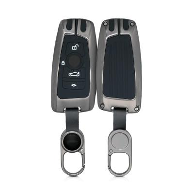 China Zinc Alloy Car Key Cover Case Full Protective Accessories Hard Metal +Silicon Car Suitable For BMW 3-Button Car Remote Key for sale