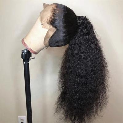 China Pre Plucked Curly High Virgin Curly Ponytail Brazilian Cuticle Aligned Hair 360 Lace Frontal Wig for sale