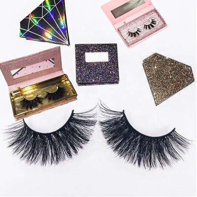 China Diamond Glitter Package Luxury Soft Natural 3D Mink Eyelashes Private Label False Mink Eyelash Box for sale