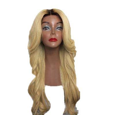 China Body Wave Cuticle Aligned Full Body Lace Wigs 1b/613 Blonde Real Wave Indian Hair for sale