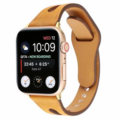 China New Durable Pure Color Strap Leather Watch Band For Apple Watch Accessories Compatible With 38mm 42mm 40mm 44mm Strap for sale