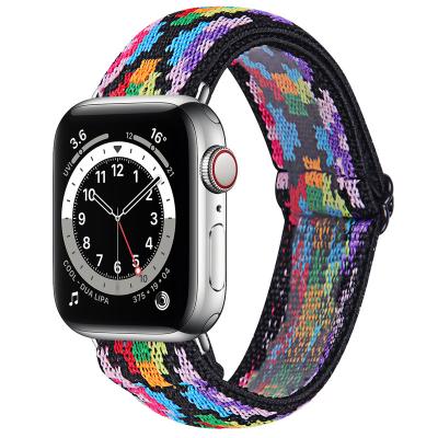 China Durable 2121 Newest Colorful Pattern Sport Watch Band Replacement Elastic Strap For Apple Watch 7 Series 6 5 4 3 2 1 for sale