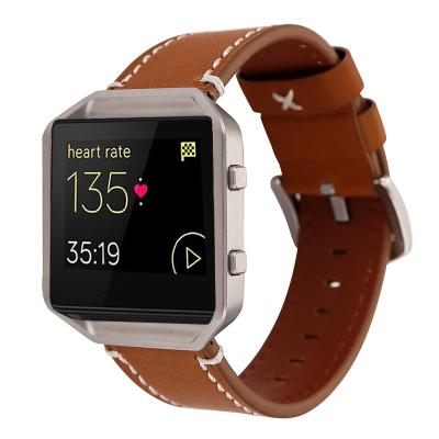 China New Durable Cattlehide Strap For Fitbit Bnad Blaze Replacement Wrist Band Strap for sale