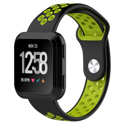 China Durable 100% Compatible Dual Color Soft Silicone For Watch Band For Fitbit Versa for sale