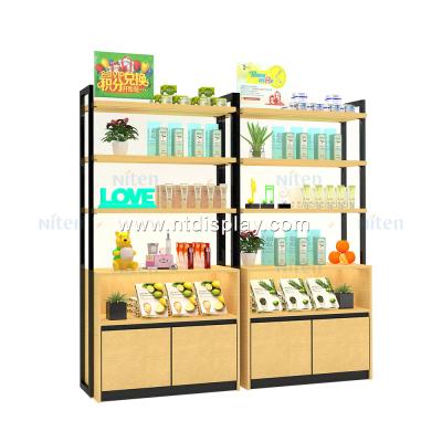 China Design And Customized Eye-catching Custom Makeup Cabinet Display Stand Retail Store Free Standing Display Shelf for sale