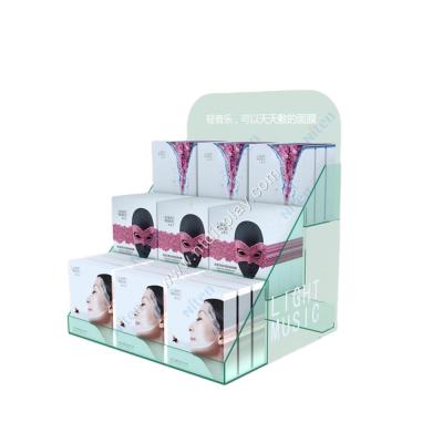 China Acrylic Custom Clear Facial Mask Box Counter Top Supermaket Skin Care Packaging Display Stand for sale