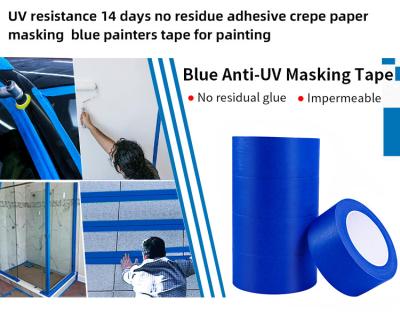 China Blue Painters Masking Tape For Painting Strong Adhesion Easy Removal for sale