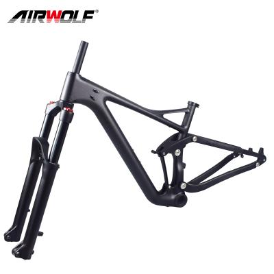 China New Design 29ER Mountain Bikes Full Suspension Fork 122MM Shock 190MM Carbon Frame MTB Rear Frame for sale