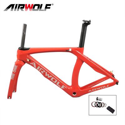 China Road Bike Chinese AIRWOLF New Design Full Carbon Fiber Road Bike Aerial Frame With V-brake Bicycle Frameset for sale