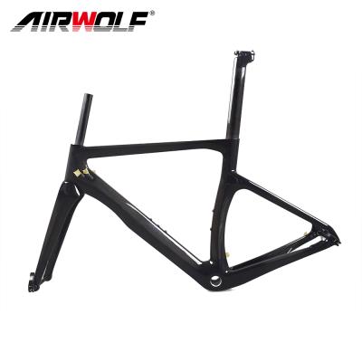 China Road Goes Cycling 2021 New Disc Brake Carbon Cyclocross Frame By Axle Disc Carbon Road Bike Frame for sale