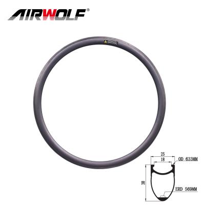 China Road Bikes Airwolf Carbon Wheels 700C Road Bike Wheels Carbon Rims 38mm Depth 23mm Width Tubular Carbon Road Bike Rims for sale