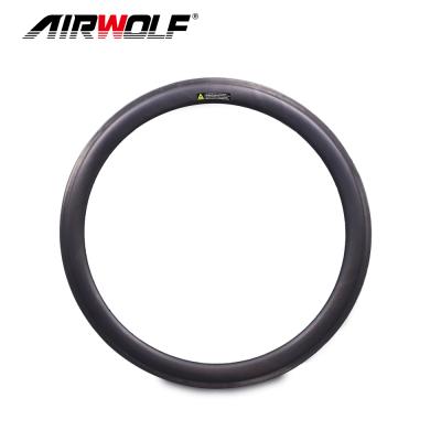 China Road Bikes Size 50mm, 23/25mm Width Carbon Fiber Full/Tubular Bike Wheels 700C Carbon Fiber Rims Rims for sale