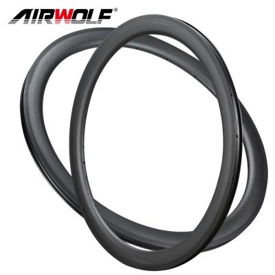 China Road Bikes 700C 25MM Wider Size Road Bike V-Brake Carbon Rim 20H 24H Custom Bicycle Wheel 50MM Rims 50MM for sale