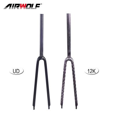 China Road Bikes 25.4MM Full Carbon Fiber Road Bicycle Fork 700C Cycling Fixed Bike Ultralight Front Fork Fixed Bike for sale