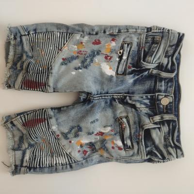 China Aipa market viable American look at this black denim kids denim 3/4 shorts tie dye denim shorts boys for sale