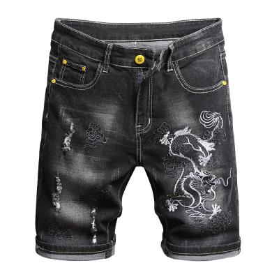 China Chinese Style Breathable Black Color AIPA Mens Loose Jeans Stretch Shorts, Half Jeans Pants For Boy for sale