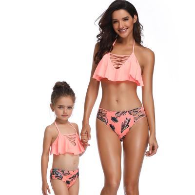 China Aipa Actearlier New Arrival Mother And Daughter Bikini Halter Neck Bikini Breathable Swimwear for sale