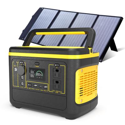 China Support 600w fast charging solar portable power station with panel solar panel charging solar generator solar portable power for outdoor camping for sale