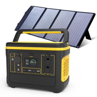 China Fast charging backup battery power station 600w solar portable power station with panel outdoor solar generator portable power station charging for sale