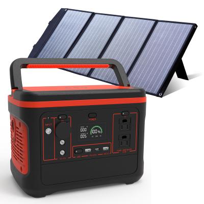 China 600w Fast Charging Backup Portable Solar Generator Set Solar Power Station with Panel for Power Station Home Supply Rack for sale