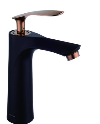 China Metered Faucets Health Deck Mounted Brass High Body Bathroom Basin Faucets for sale