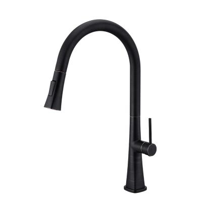 China Thermostatic Faucets Pull Out Flexible Hole Zinc Alloy S Single Handle Pull Down Sprayer Kitchen Faucet for sale