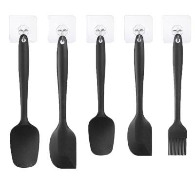 China 5 Piece Sustainable Silicone Spatula Set With Brush Silicone Non-Stick Flexible Brush Spatulas Set for sale