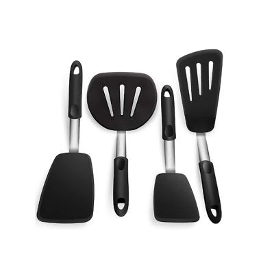 China Silicone Viable Viable Turner Spatula Set Kitchen Spatulas and Stainless Steel Turner for sale