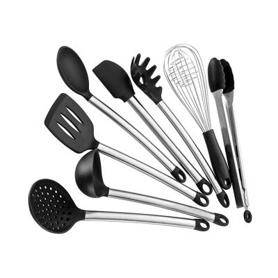 China Viable Sustainable Cooking BBQ Cooking Tool Kit With Spatula, Tongs, Pasta Fork, Turner, Ladle for sale