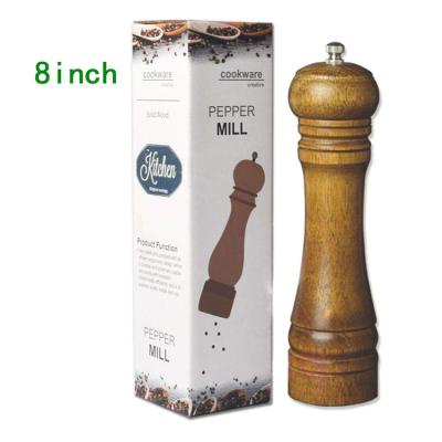 China Oak Wood Pepper Grinder Wooden Adjustable Wooden Pepper Grinder Sustainable Pepper Grinder for sale