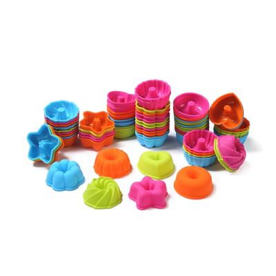 China Viable Viable 12 PCS IN 1 SET Hot Selling Amazon Cupcake Mold Silicone Muffin Baking Cups for sale