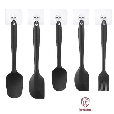 China Silicone Viable Spatulas Set Heat Resistant Rubber Spatula Set Baking Mix Cooking Seamless Design for sale