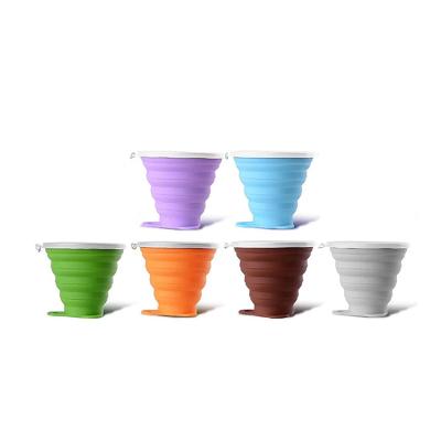 China Sustainable 10oz Silicone Collapsible Travel Cup Genuine Collapsible Drinks Mug for sale