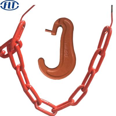 China 13mm Alloy Steel Color Lashing Painted Cargo Lashing Chain With Hook for sale